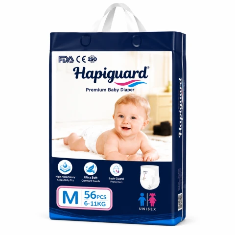 Hapiguard Premium Baby Pant M size 56 Pcs Pack