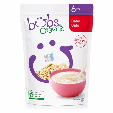 Bubs® Organic Baby Oats Cereal – Halal Baby Food for 6+ months