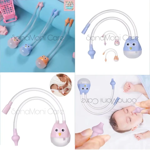 Cute Cartoon Baby Nasal Aspirator – Safe Manual Suction Nose Cleaner & Mucus Remover for Newborns & Toddlers