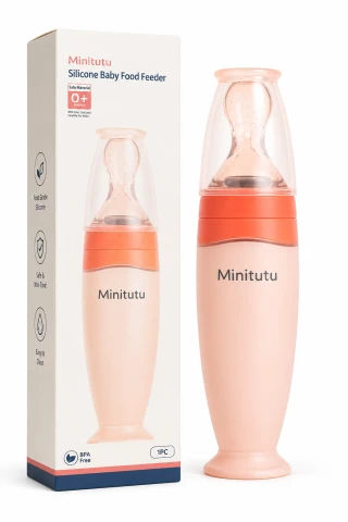 Minitutu Silicone Baby Food Feeder (Squeeze Bottle Spoon)