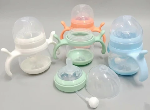 360° Anti-Colic Wide Neck Baby Feeding Bottle with Gravity Straw & Easy Grip Handles (180ml / 240ml)