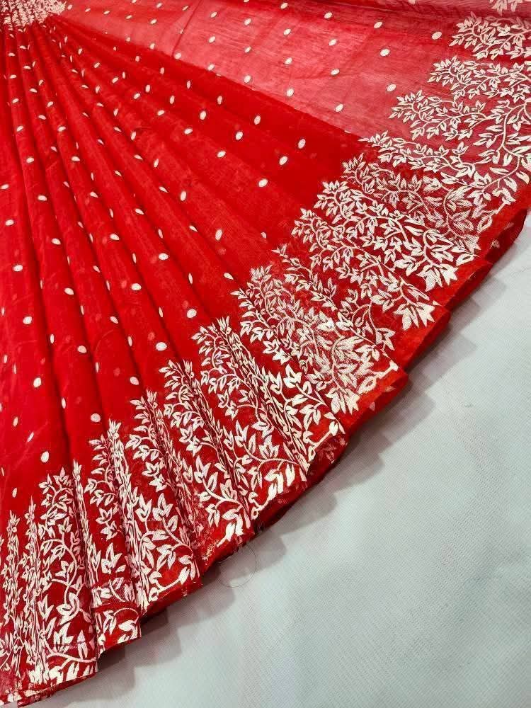 সুতি প্রিন্ট শাড়ী